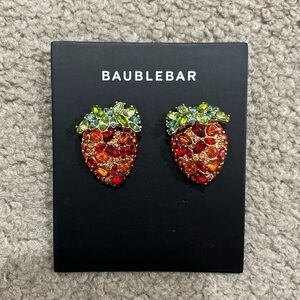 BaubleBar Strawberry Crystal Stone Earrings - New never used